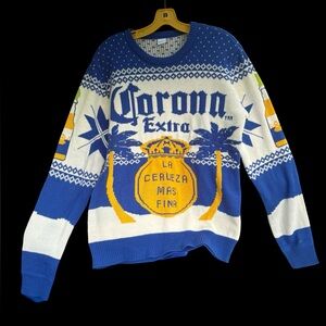 Corona Blue and White Crewneck Sweater